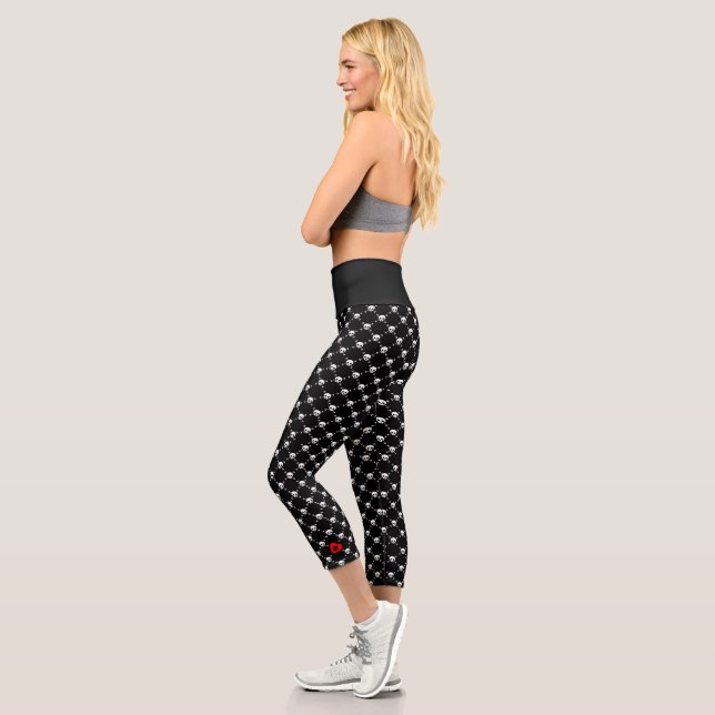 Love, Skull & Bones High Waisted Capris (Left)