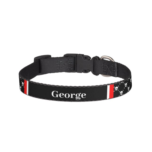Love, Skull & Bones Pet Collar (Front)