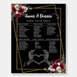 Love Skull Six Table Gothic Wedding Seating Chart Foam Board