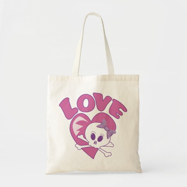 Love Skull Tote Bag (Front)