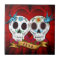 Love Skulls and Bluebirds Tile