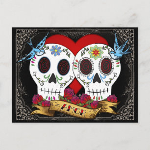 Love Skulls Save the Date Postcard