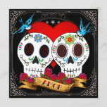 Love Skulls Square Invitation
