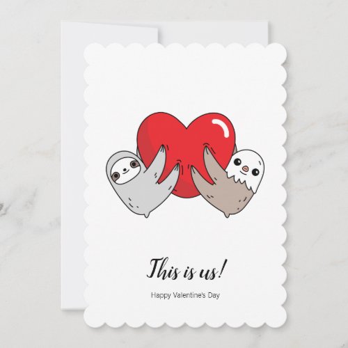 Love Sloths Valentines day Card