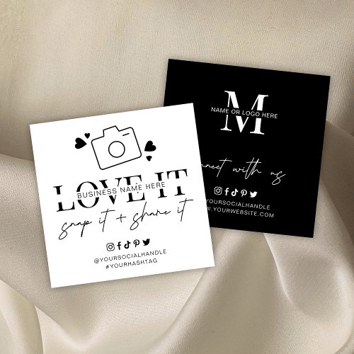 Love Snap Share Social Media Minimalist Font Logo Square Business Card