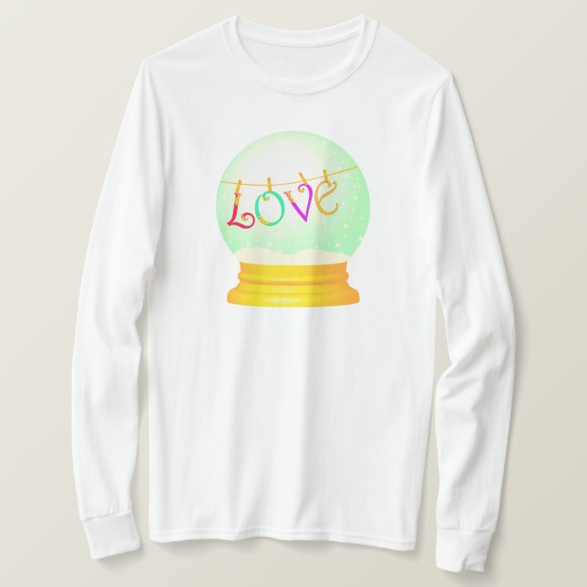 Love snow globe cute boho colorful  T-Shirt (Design Front)