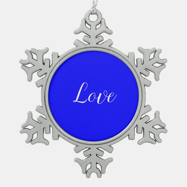 Love  snowflake pewter christmas ornament (Front)