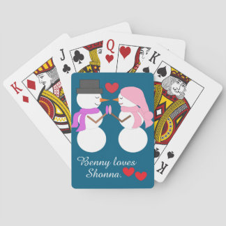 Love & Snowpeople:  Deep Sea Blue Poker Cards