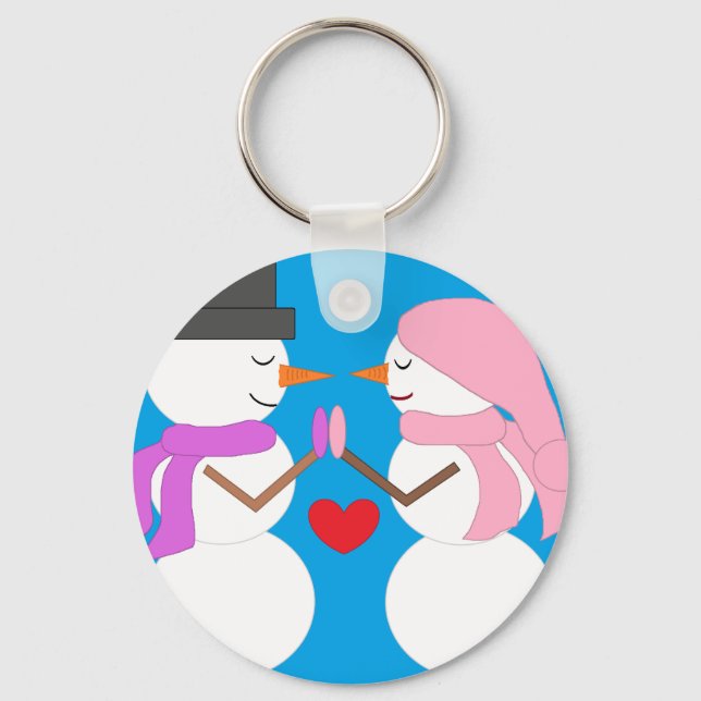 Love & Snowpeople Keychain (Front)
