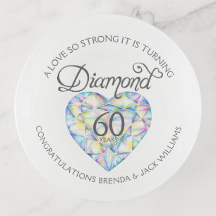 Love so strong 60th diamond anniversary watercolor trinket tray