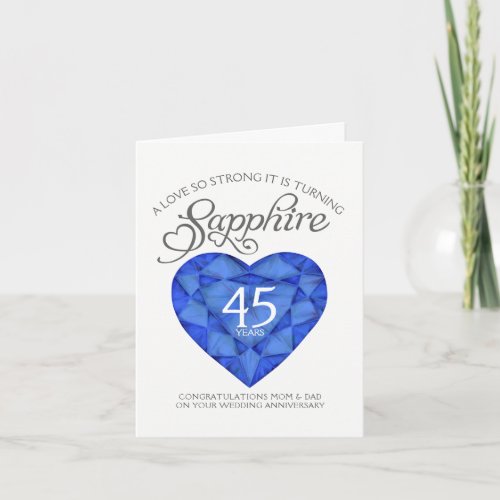 Love so strong sapphire 45th anniversary card
