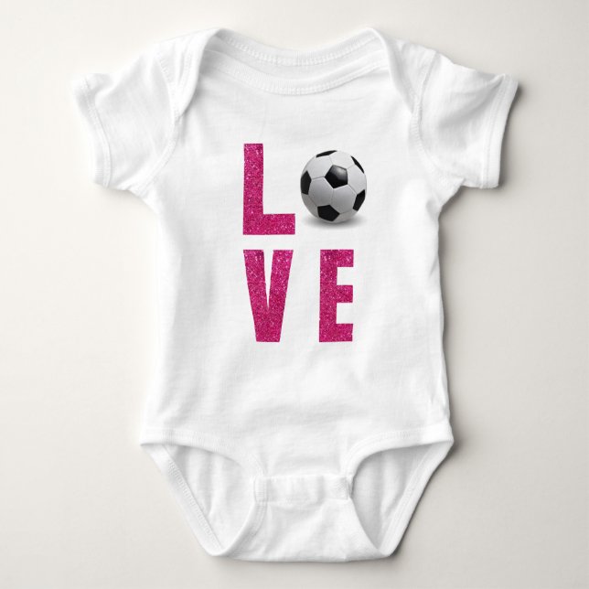 Love Soccer Baby Bodysuit (Front)