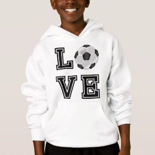 Love Soccer - Black Letters Hoodie