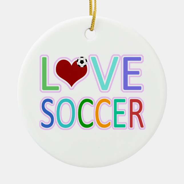 LOVE SOCCER CERAMIC ORNAMENT (Front)