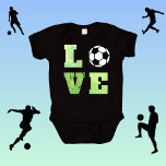Love Soccer Football Game Player Team Baby Boy Baby Bodysuit at Zazzle
