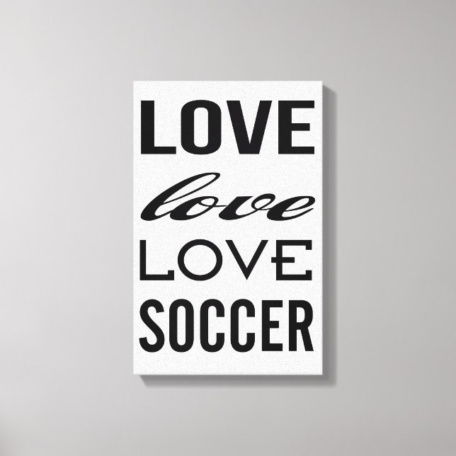 Love Soccer Gallery Wrapped Canvas Print (Front)