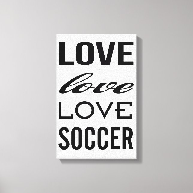 Love Soccer Gallery Wrapped Canvas Print (Front)