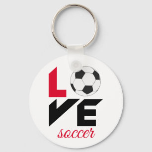 Love soccer keychain
