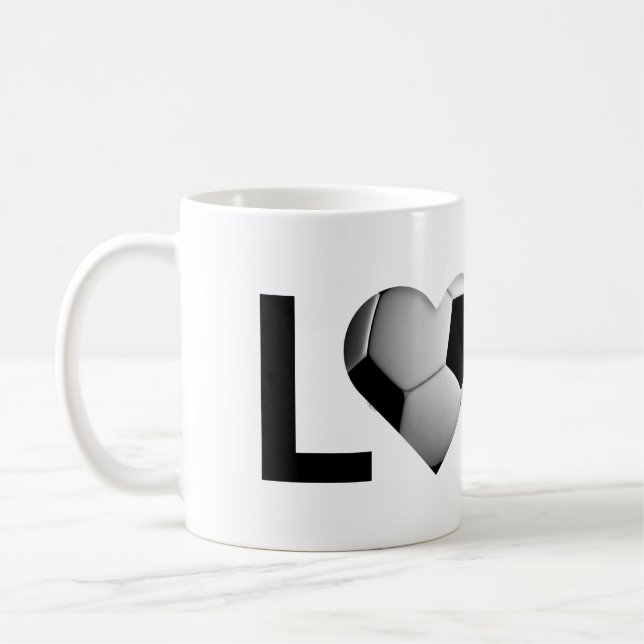 Love Soccer Mug (Soccer Ball Heart) (Left)