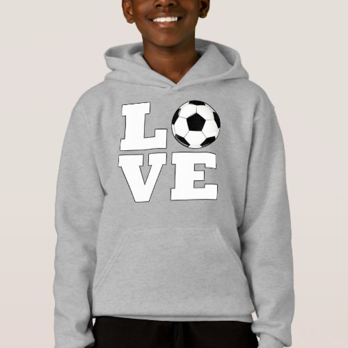 LOVE Soccer Player or Team Boys Sports Hoodie
