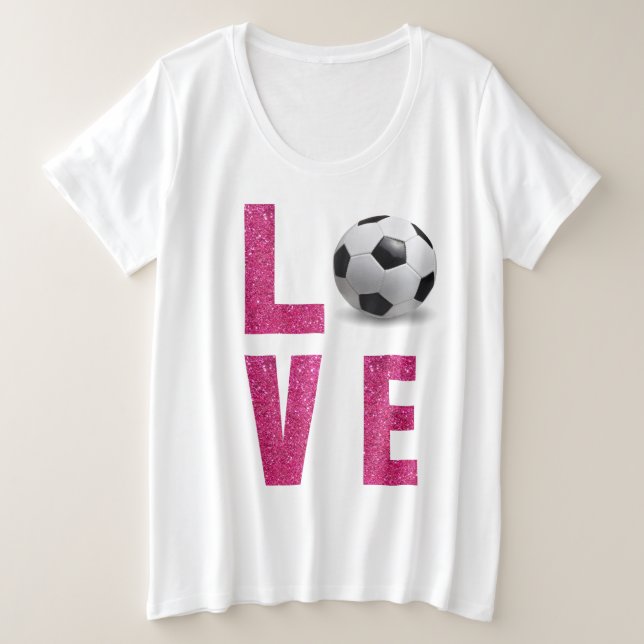 Love Soccer Plus Size T-Shirt (Design Front)