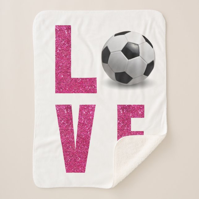 Love Soccer Sherpa Blanket (Front)