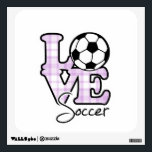 Love Soccer Wall Sticker<br><div class="desc">You will love this cute, purple design. Great gift for a girly girl that loves soccer player; soccer ball ! Available on a variety of cool & funny products that are perfect for gifts!</div>