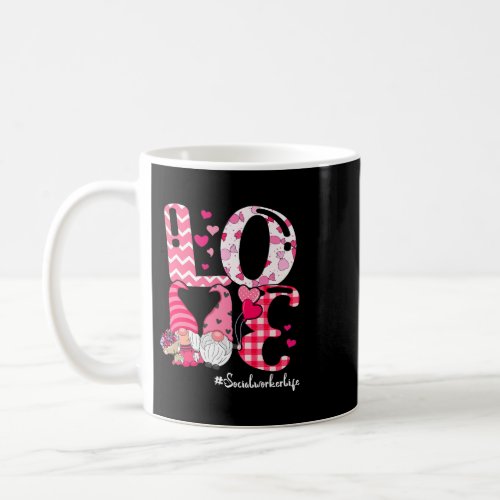 LOVE Social Worker Funny Couple Gnomes Valentine D Coffee Mug