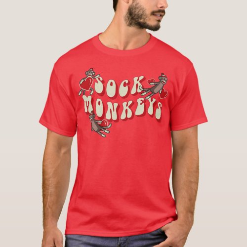 Love Sock Monkeys  Retro Sock Monkeys  T_Shirt