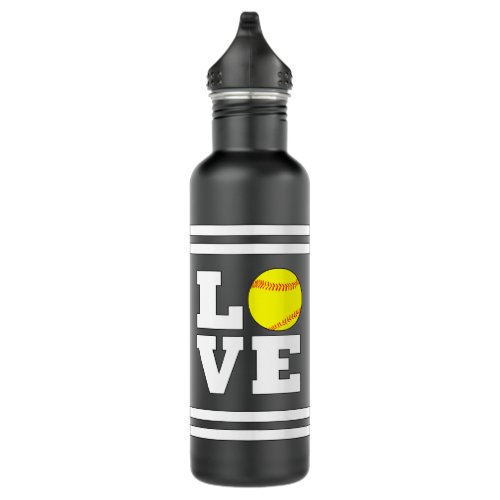 LOVE Softball Fastpitch Softball Player or Coach Stainless Steel Water Bottle