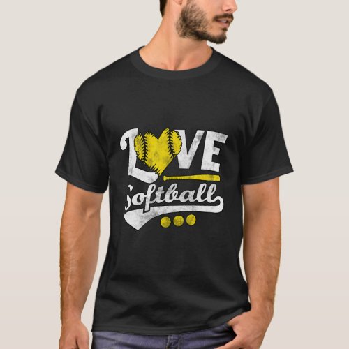 Love Softball Forn And Softball T_Shirt