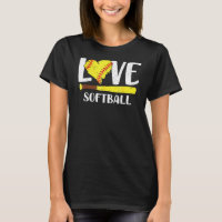 Love Softball Graphic Saying Tee For Teen Girls An
