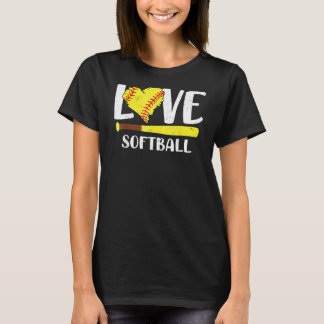 Love Softball Graphic Saying Tee For Teen Girls An