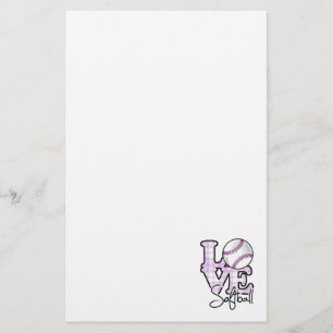 Love Softball Stationery