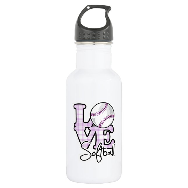 Love Softball Water Bottle (Front)