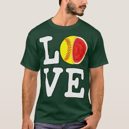 Love Softball Watermelon T_Shirt