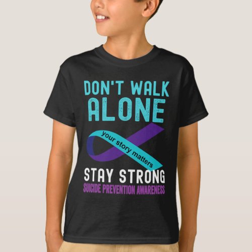 Love Someone Teal_purple Suicide Prevention Awaren T_Shirt