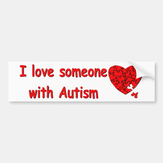 Love Someone w/Autism Bumper Sticker (Front)