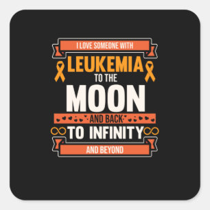 Love Someone With Leukemia Orange Ribbon Awareness Square Sticker