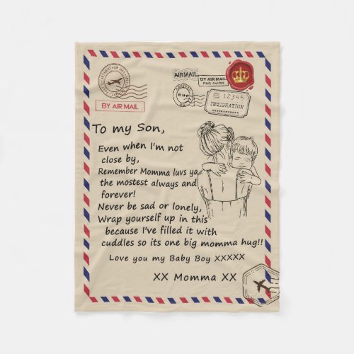 Love Son  Letter To My Daughter Love You Baby Boy Fleece Blanket