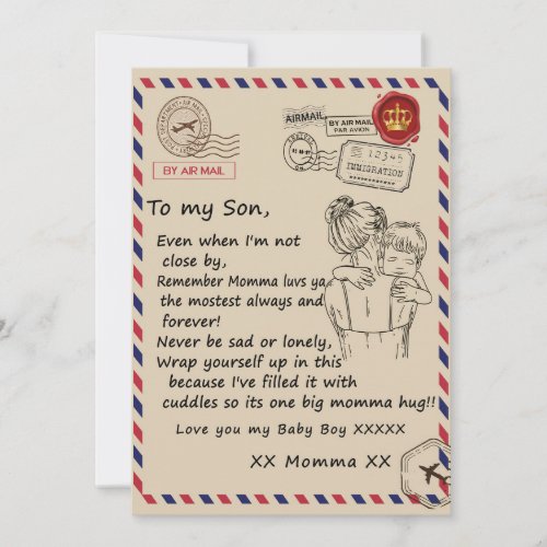 Love Son  Letter To My Daughter Love You Baby Boy Holiday Card