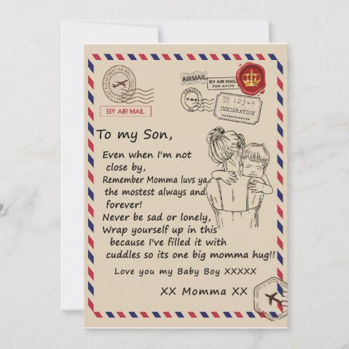 Love Son  Letter To My Daughter Love You Baby Boy Invitation