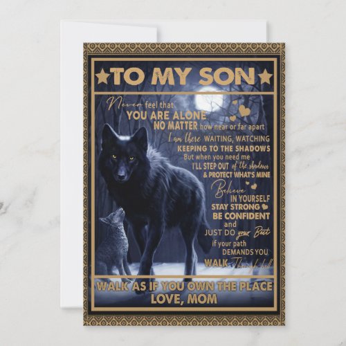 Love Son Letter To My Son Never Feel Youre Alone Holiday Card