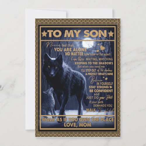 Love Son Letter To My Son Never Feel Youre Alone Invitation
