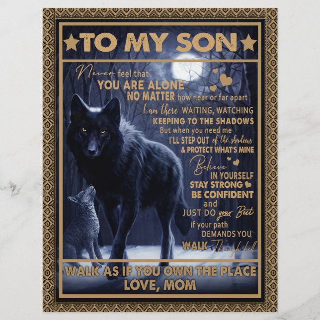 Love Son| Letter To My Son Never Feel You're Alone Letterhead (Front)