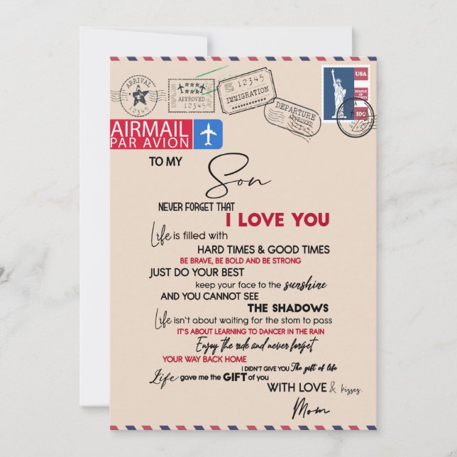 Love Son | To My Son Never Forget That I Love You Holiday Card (Front)