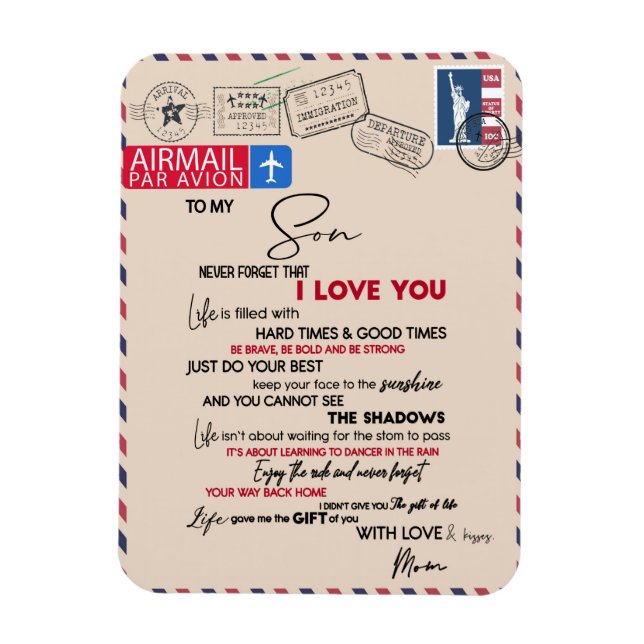 Love Son | To My Son Never Forget That I Love You Magnet (Vertical)