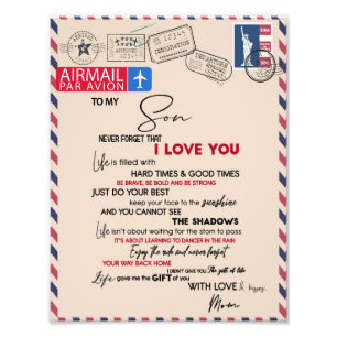 Love Son To My Son Never Forget That I Love You Photo Print
