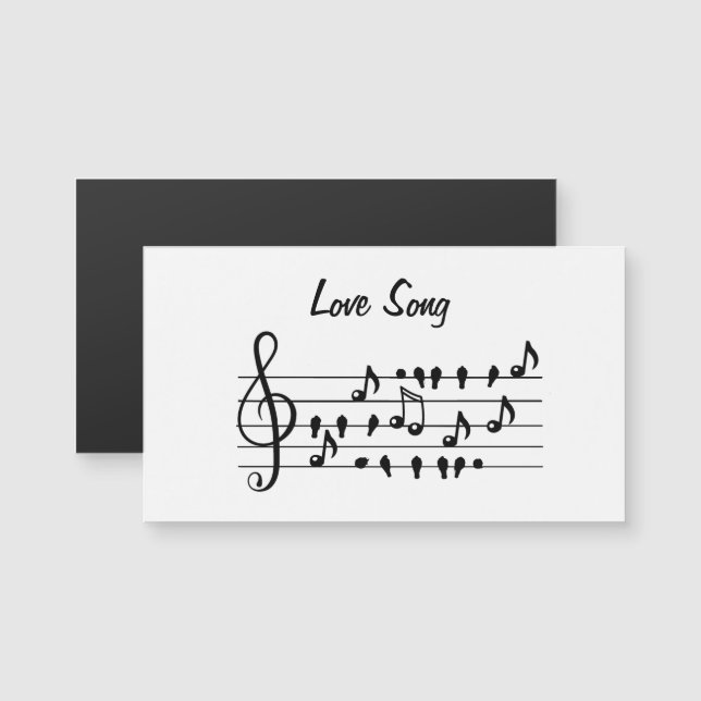 Love Song Bird Notes Black White Art (Front/Back)