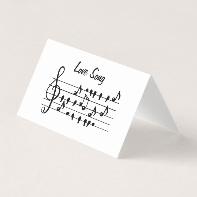 Love Song Bird Notes Black White Art (Front)